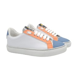 Handcrafted Sneakers PS Silvia Salmon and Blue