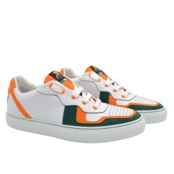 Handmade Sneakers PS Lucca Green and Orange