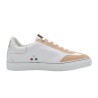 Women's handmade white leather and beige nubuck PS sneakers