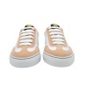 Women's handmade white leather and beige nubuck PS sneakers