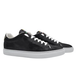 Men's handmade sneakers in black chamois