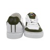 Sneakers in pelle bianca e camoscio verde