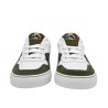 Sneakers in pelle bianca e camoscio verde