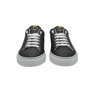 Sneakers PS da uomo Artigianali In Pelle Nera con dettagli Oro Sneakers PS da uomo Artigianali In Pelle Nera con dettagli Oro