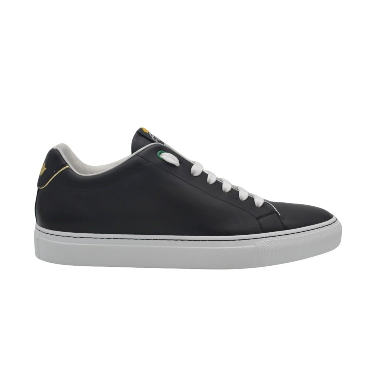 Sneakers PS da uomo Artigianali In Pelle Nera con dettagli Oro Sneakers PS da uomo Artigianali In Pelle Nera con dettagli Oro