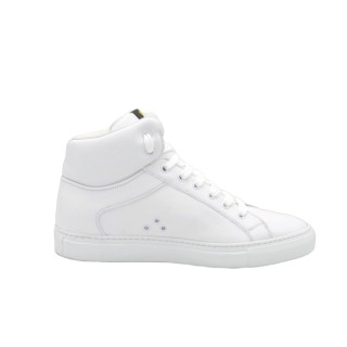 Wysokie Sneakersy męskie PS z białej skóry Wysokie Sneakersy męskie PS z białej skóry