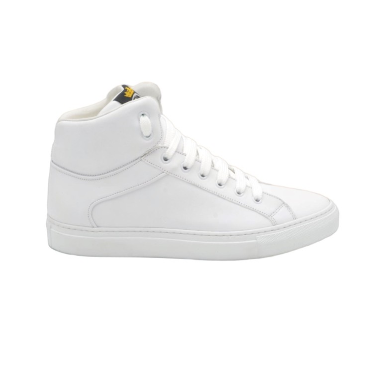 Wysokie Sneakersy męskie PS z białej skóry Wysokie Sneakersy męskie PS z białej skóry