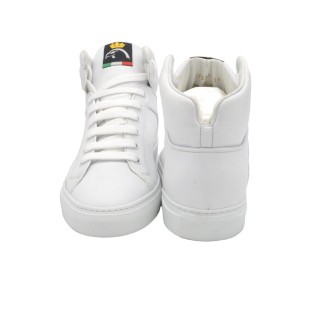 Wysokie Sneakersy męskie PS z białej skóry Wysokie Sneakersy męskie PS z białej skóry