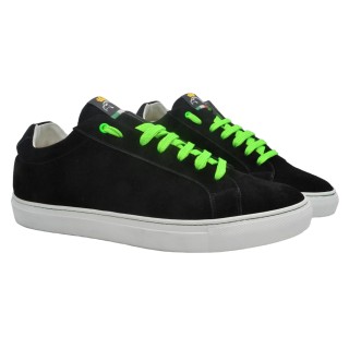 Handmade Men's PS sneakers in black suede leather