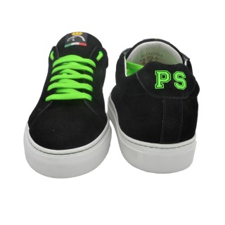 Sneakers PS artigianali da uomo In Pelle Scamosciata Nero Sneakers PS artigianali da uomo In Pelle Scamosciata Nero