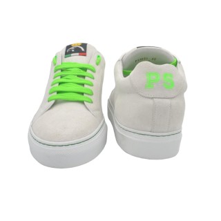 Handmade Men's PS sneakers in white suede leather Handmade Men's PS sneakers in white suede leather
