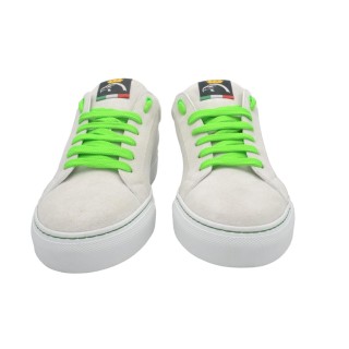 Handmade Men's PS sneakers in white suede leather Handmade Men's PS sneakers in white suede leather
