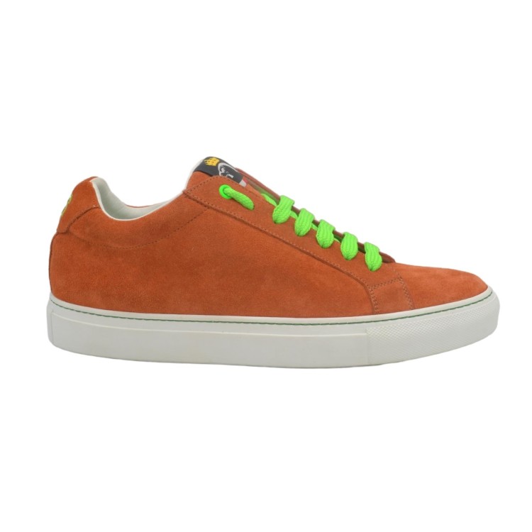 Handmade Men's PS sneakers in orange suede Handmade Men's PS sneakers in orange suede