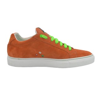 Handmade Men's PS sneakers in orange suede Handmade Men's PS sneakers in orange suede