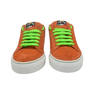 Handmade Men's PS sneakers in orange suede Handmade Men's PS sneakers in orange suede