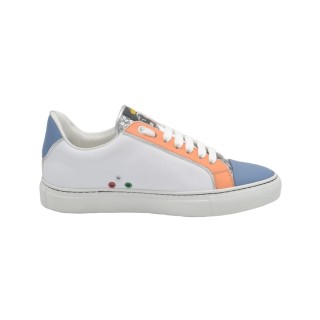 Handmade Sneakers PS Silvia Salmon and Blue Handmade Sneakers PS Silvia Salmon and Blue
