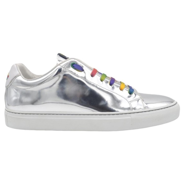 Sneakers PS Artigianali da uomo In pelle Specchiata argento Sneakers PS Artigianali da uomo In pelle Specchiata argento