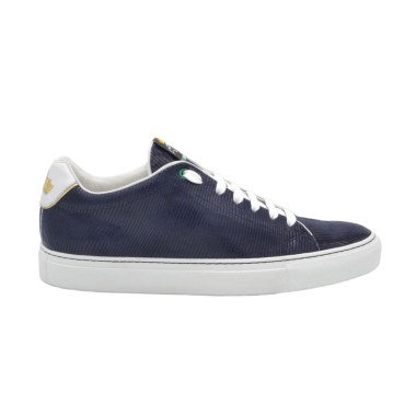 Granatowe Sneakers PS z efektem jaszczurki