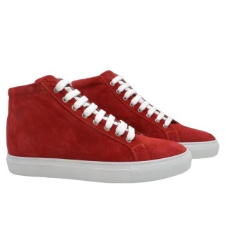 Handmade PS high Sneakers in red suede