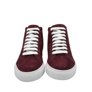 Wysokie sneakersy PS dla męskie z bordowej skóry zamszowej Wysokie sneakersy PS dla męskie z bordowej skóry zamszowej