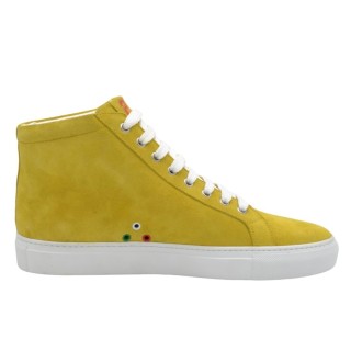 Sneakers alte PS Artigianali da uomo in pelle Scamosciato Giallo Sneakers alte PS Artigianali da uomo in pelle Scamosciato Giallo