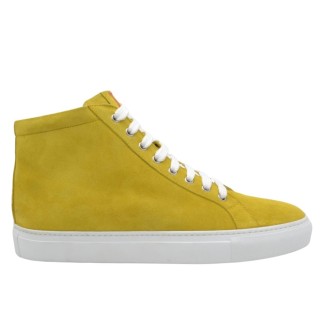 PS High Sneakers Handcrafted Men's Leather Yellow Suede