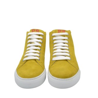 PS High Sneakers Handcrafted Men's Leather Yellow Suede PS High Sneakers Handcrafted Men's Leather Yellow Suede
