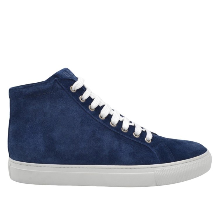 PS High Sneakers Handmade Leather Suede Blue PS High Sneakers Handmade Leather Suede Blue