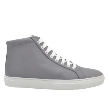 Wysokie sneakersy męskie PS z szarej skóry