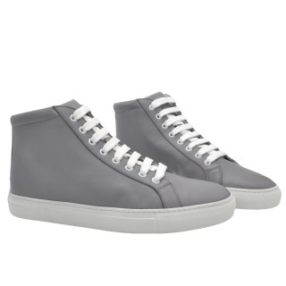 Handcrafted PS High Sneakers in Grey Leather
