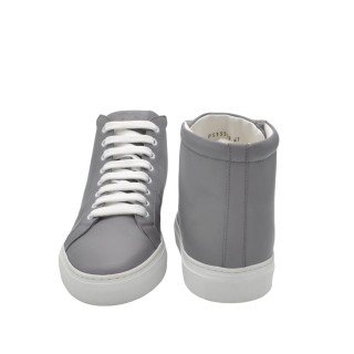 Wysokie sneakersy męskie PS z szarej skóry Wysokie sneakersy męskie PS z szarej skóry
