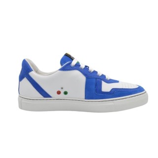 PS women's handmade white leather and light blue suede sneakers PS women's handmade white leather and light blue suede sneakers
