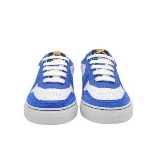 PS women's handmade white leather and light blue suede sneakers PS women's handmade white leather and light blue suede sneakers