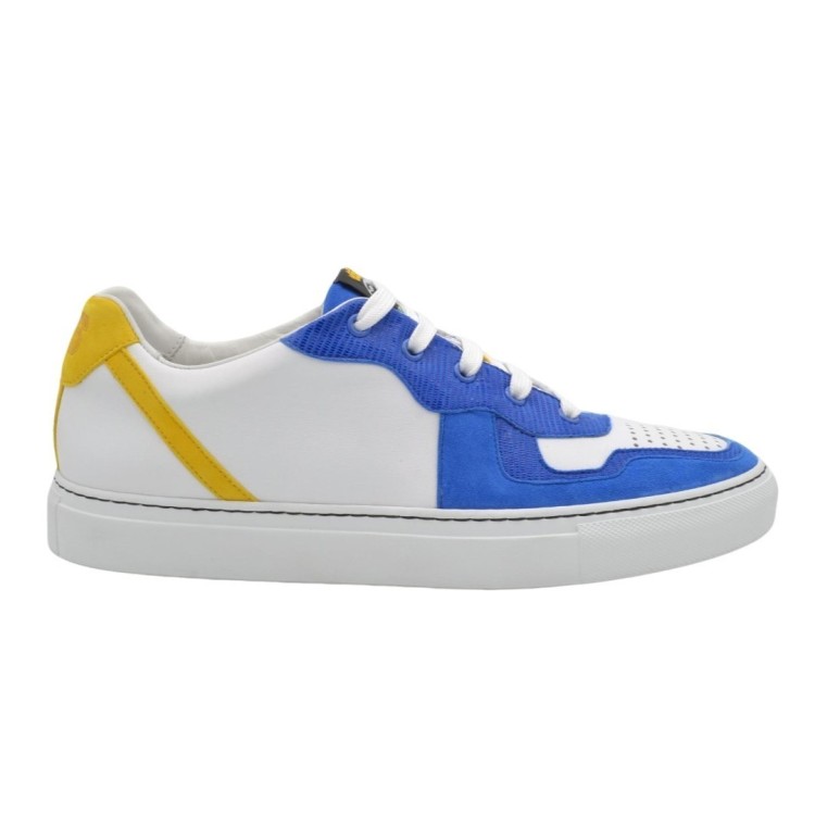 handmade PS Sneakers made of leather and blue chamois handmade PS Sneakers made of leather and blue chamois