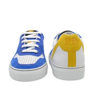 Sneakersy męskie PS ze skóry i niebieska giemza Sneakersy męskie PS ze skóry i niebieska giemza