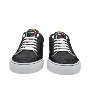 Men's handmade sneakers in black chamois Men's handmade sneakers in black chamois