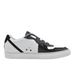 Handcrafted sneakers for Men in black and white leather Handcrafted sneakers for Men in black and white leather