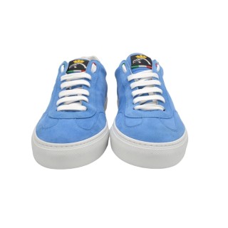 Handmade Light Blue Chamois Sneakers
