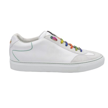 Handmade White Leather Sneakers PS