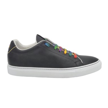 Czarne skórzane Sneakersy męskie