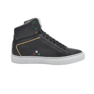 Sneakers PS alte Fatte a mano in pelle Nera Sneakers PS alte Fatte a mano in pelle Nera